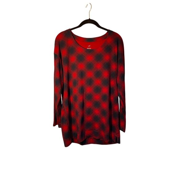 J Jill women’s Buffalo plaid print, long sleeve tunic tops, size small - Picture 2 of 4